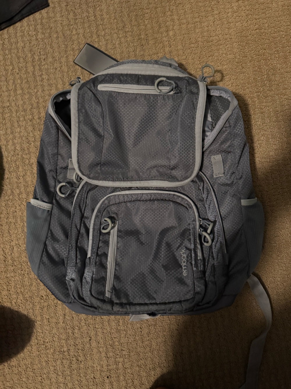 Embark Grey Multi-Pocket Backpack
